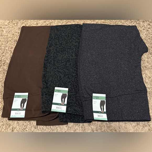 Terra & Sky Pants - Terra & Sky Women's Plus High Waist Ankle Length Leggings (3) Size: 3X